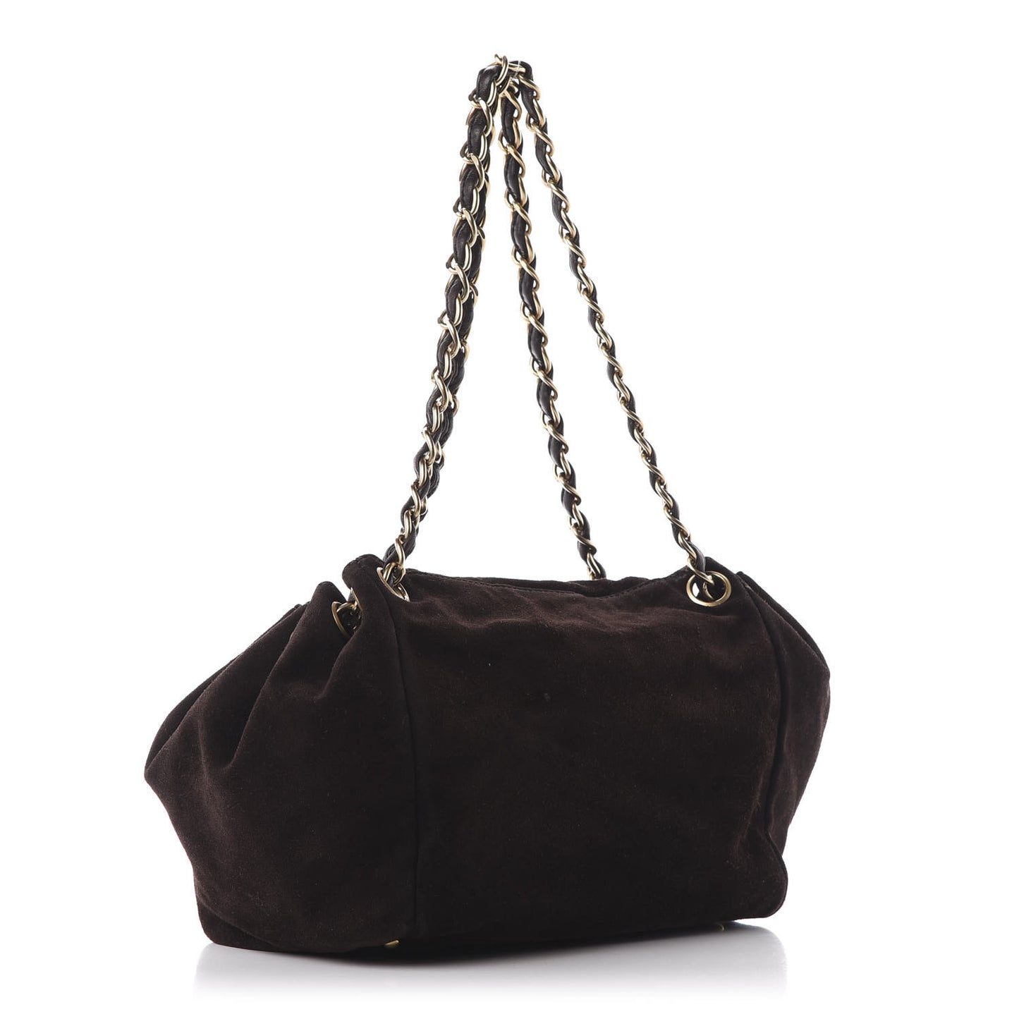 Suede Accordion Flap Brown