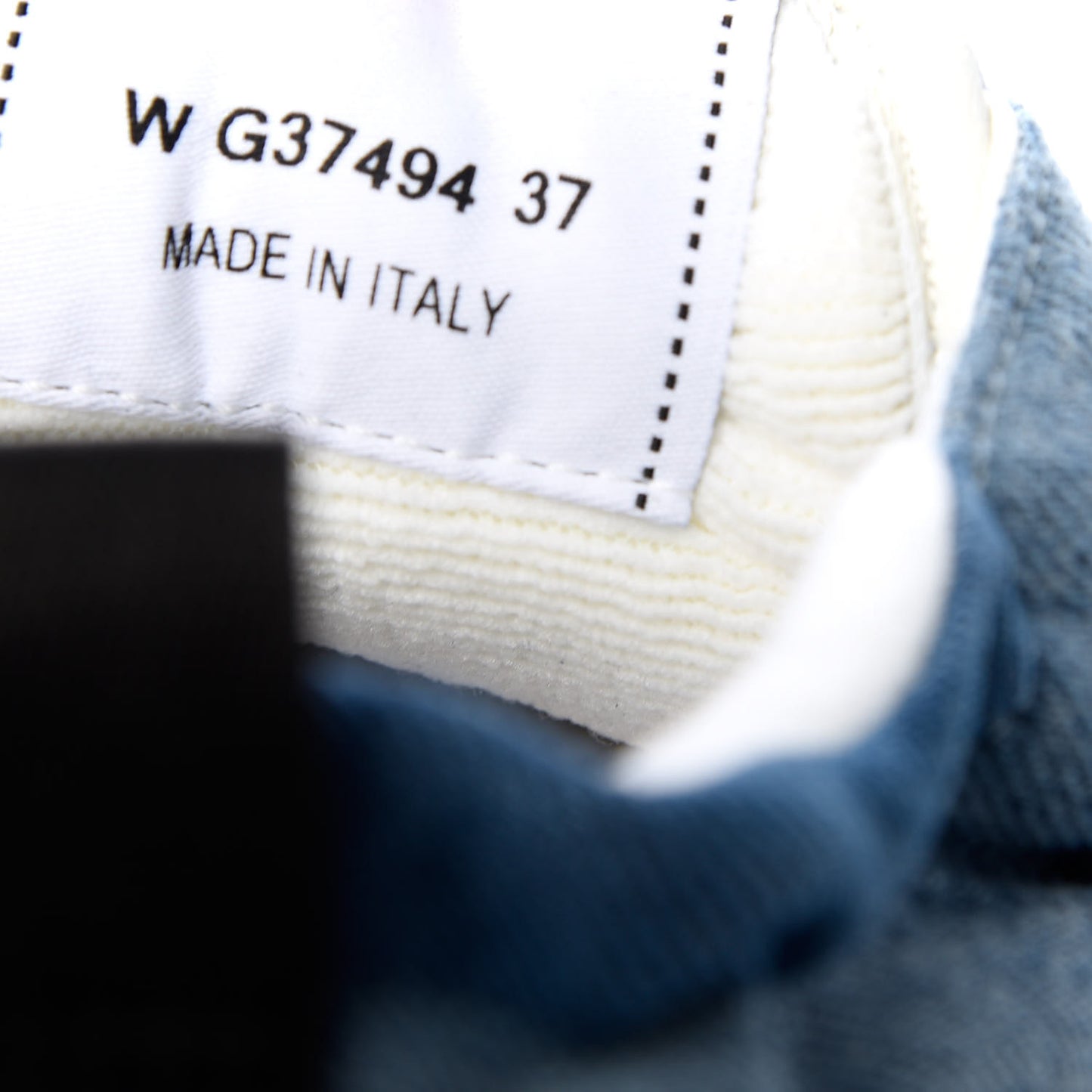 Denim Suede Calfskin Womens CC Sneakers 37 Blue White Black