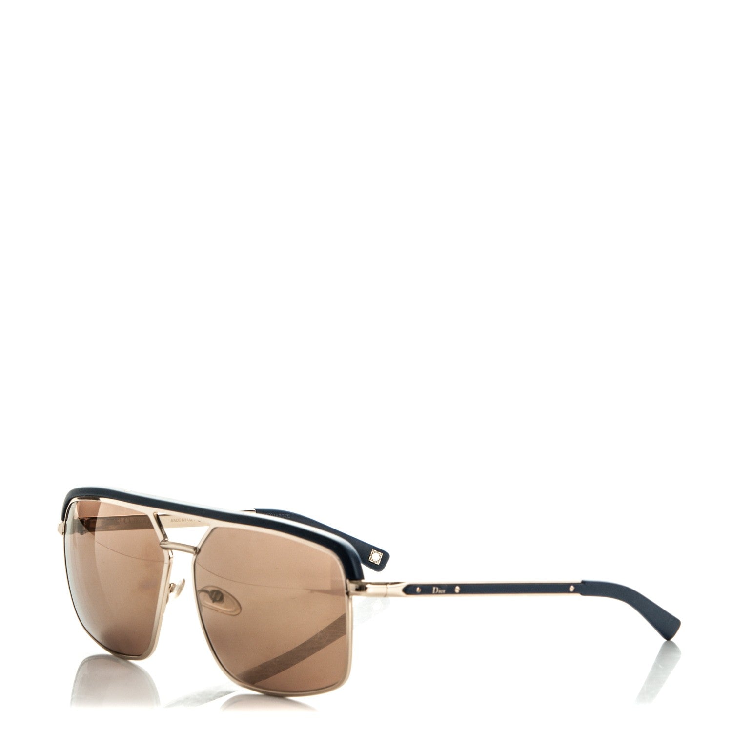 Christian Dior Havane Metal Aviator Sunglasses Navy Blue 1 of 5