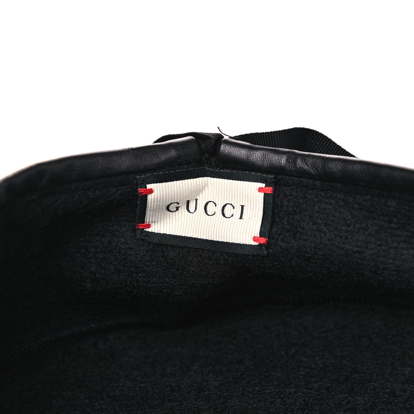 Felt Embroidered GG Patch Beret Hat Black