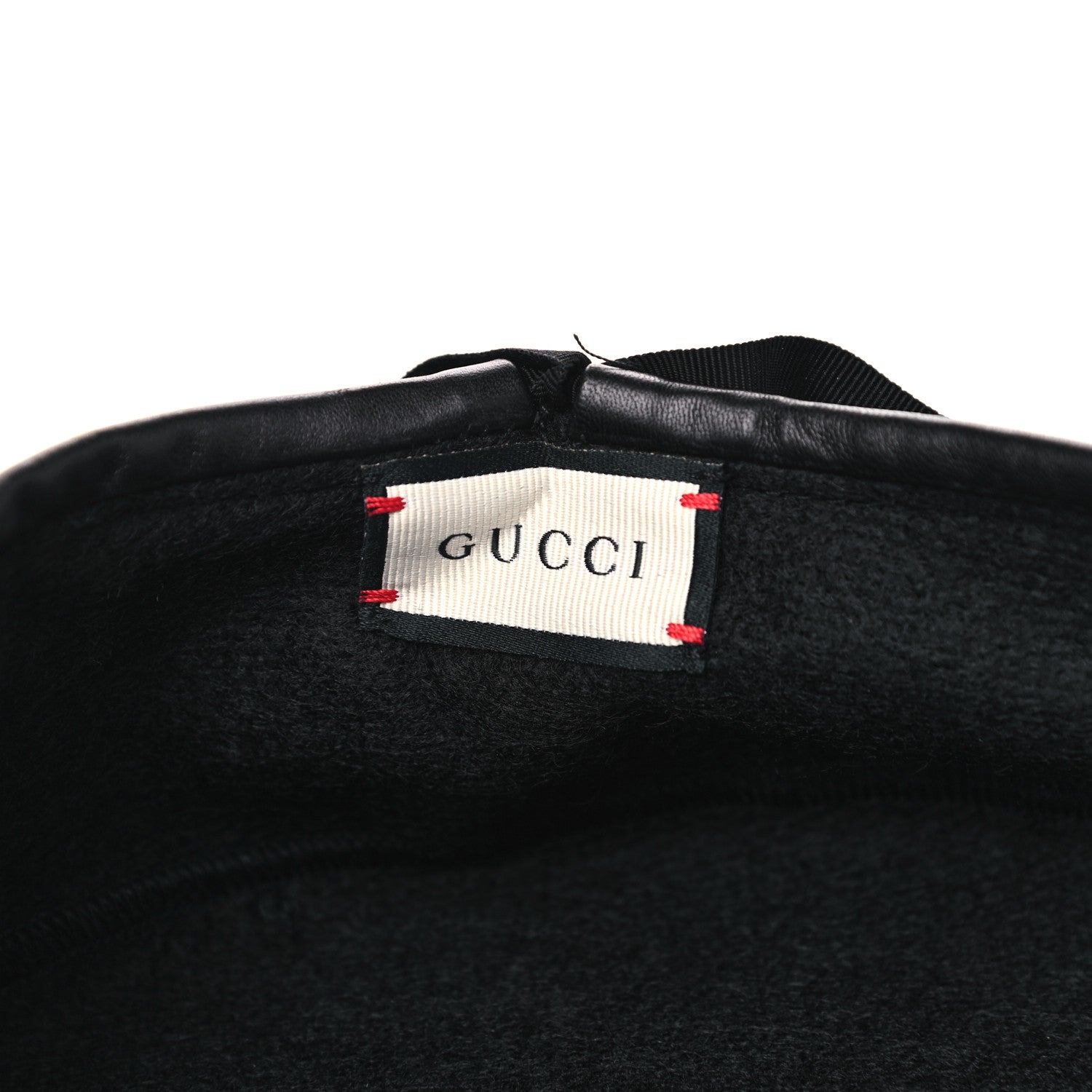 Gucci Felt Embroidered GG Patch Beret Hat Black 5 of 6