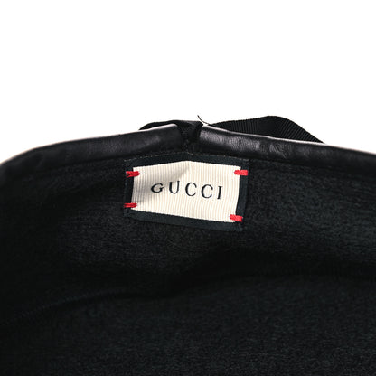 Gucci Felt Embroidered GG Patch Beret Hat Black 5 of 6
