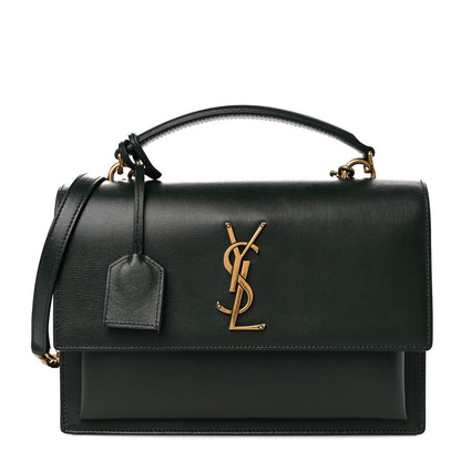 Saint Laurent Calfskin Medium Monogram Sunset New Vert Fonce 1 of 12