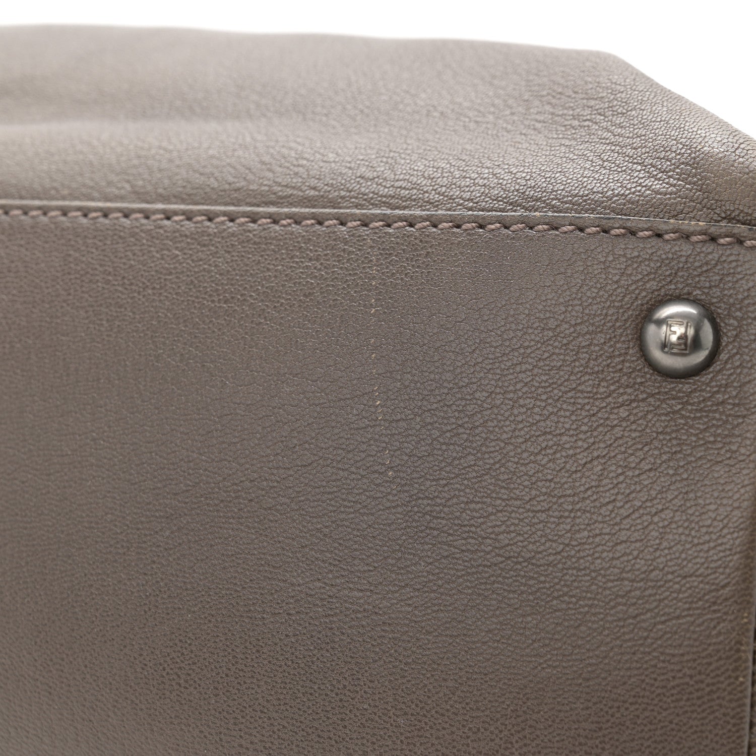 Fendi Goatskin Zucca Large Peekaboo Iconic Satchel Taupe Tobacco Moro Tortora 14 of 14