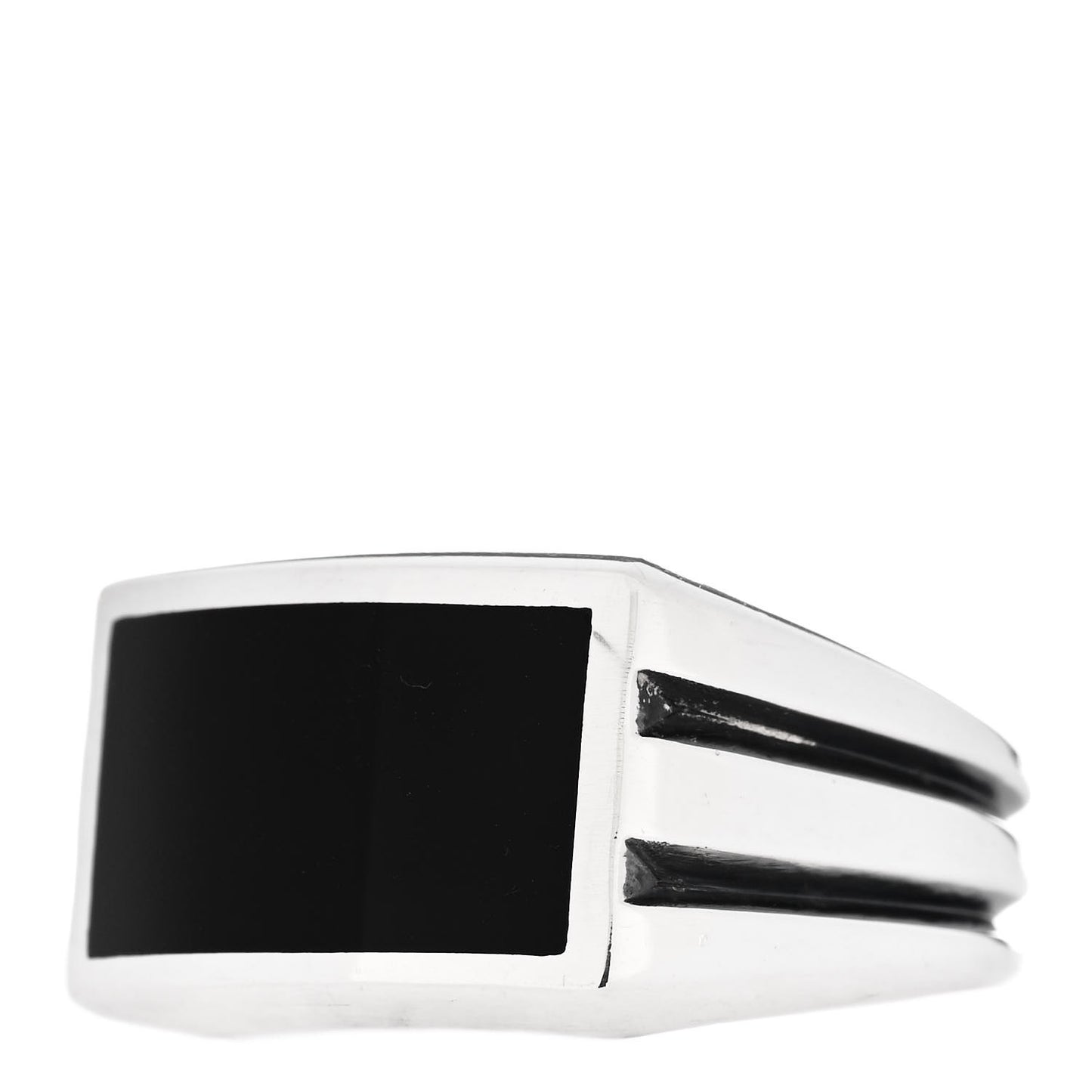 Sterling Silver Black Onyx Beveled Streamline Signet Ring 60 9