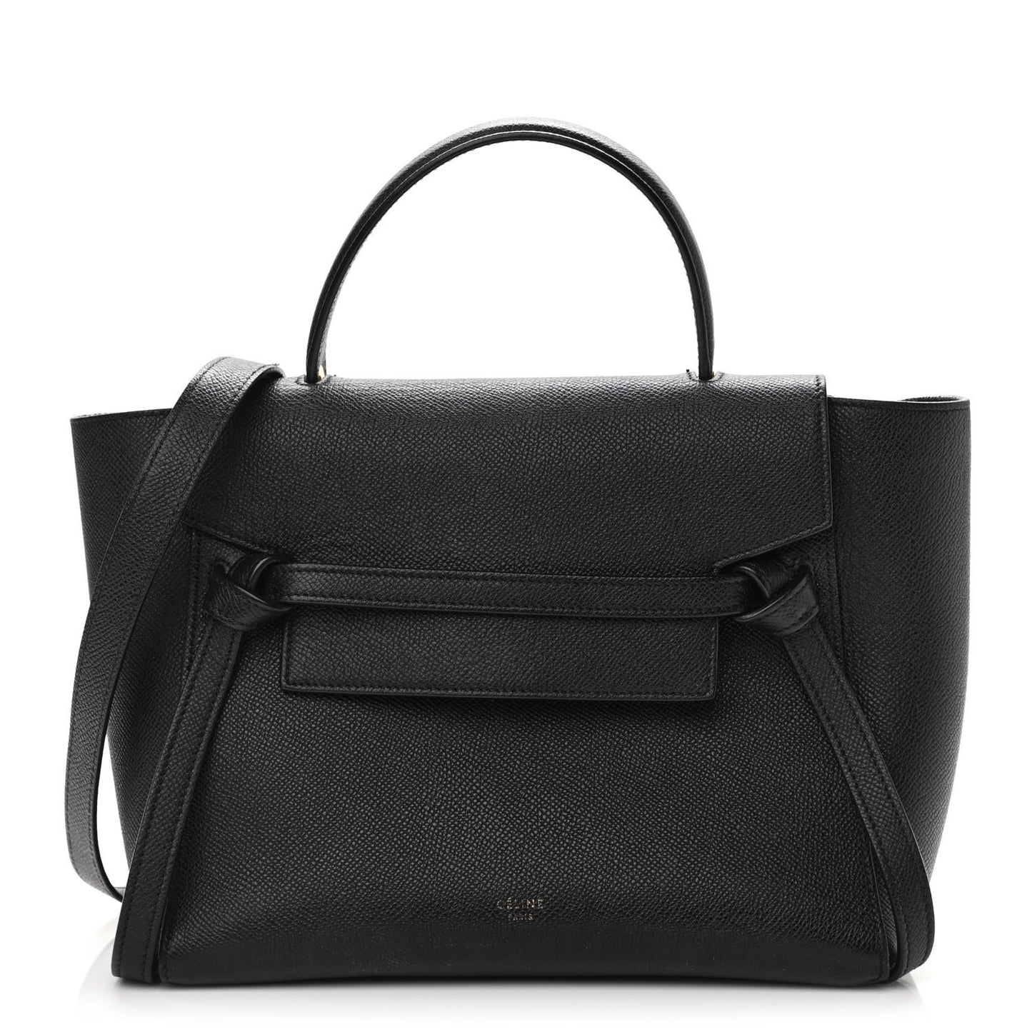 Grained Calfskin Mini Belt Bag Black