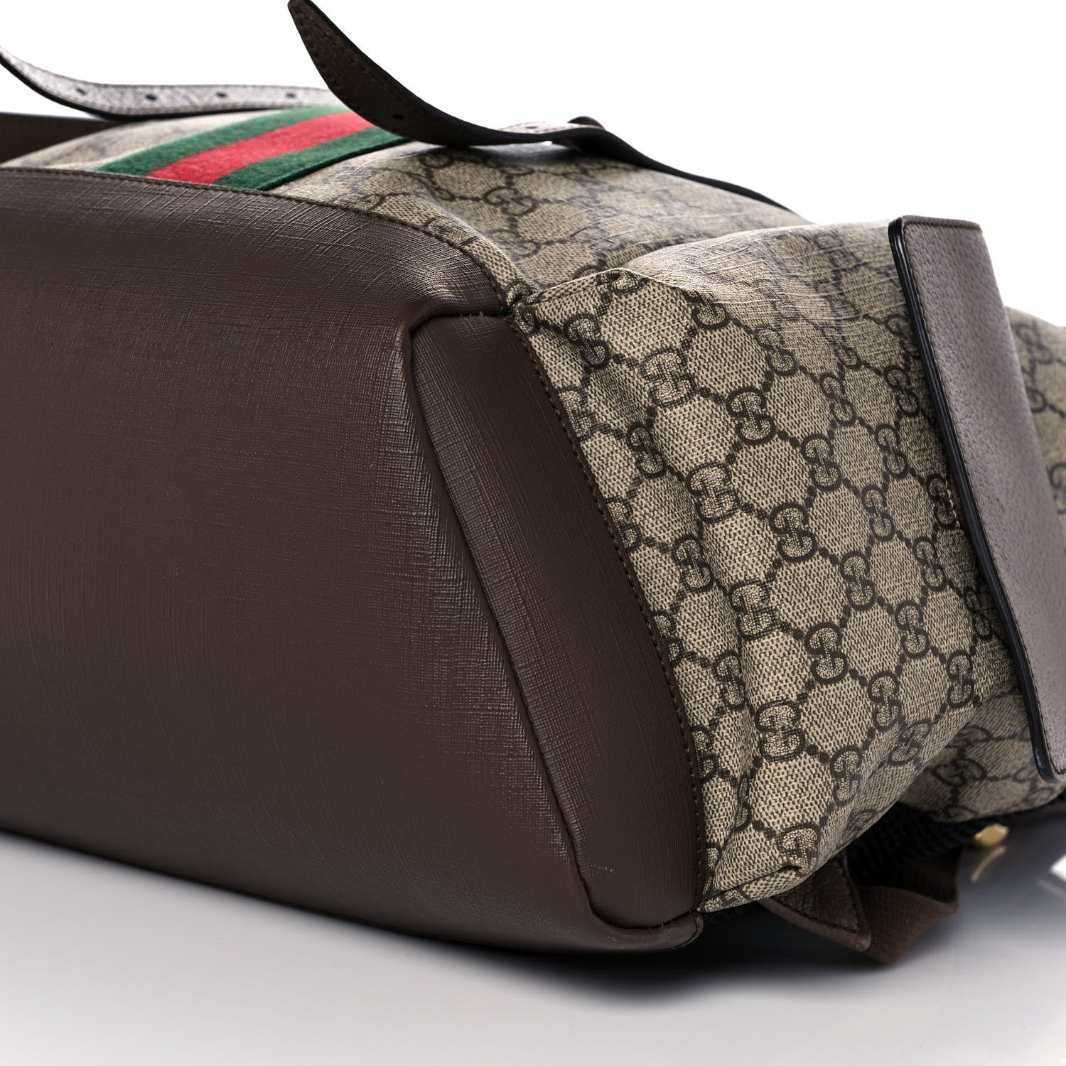 Gucci GG Supreme Monogram Medium Ophidia Double Buckle Backpack Brown 9 of 9