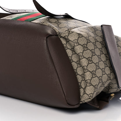 Gucci GG Supreme Monogram Medium Ophidia Double Buckle Backpack Brown 9 of 9