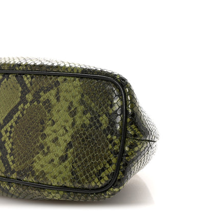 Jacquemus Snakeskin Printed Lambskin Le Petit Calino Ring Top Handle Bag Green 9 of 9