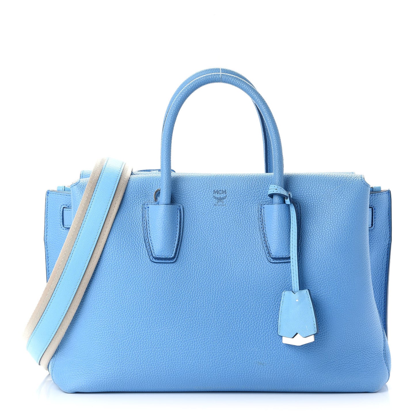 Grained Calfskin Medium Milla Tote Tile Blue