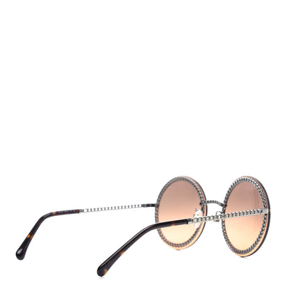 Chanel Metal Chain Round Sunglasses 4245 Brown Gold 4 of 8
