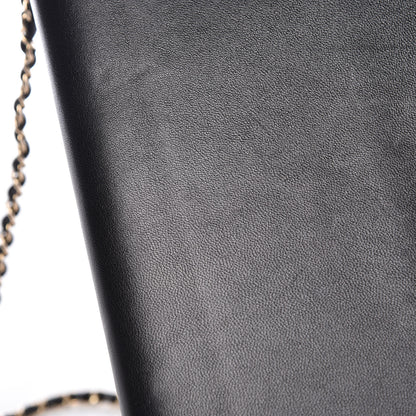 Chanel Lambskin Quilted Retro Label Clutch Black 10 of 15