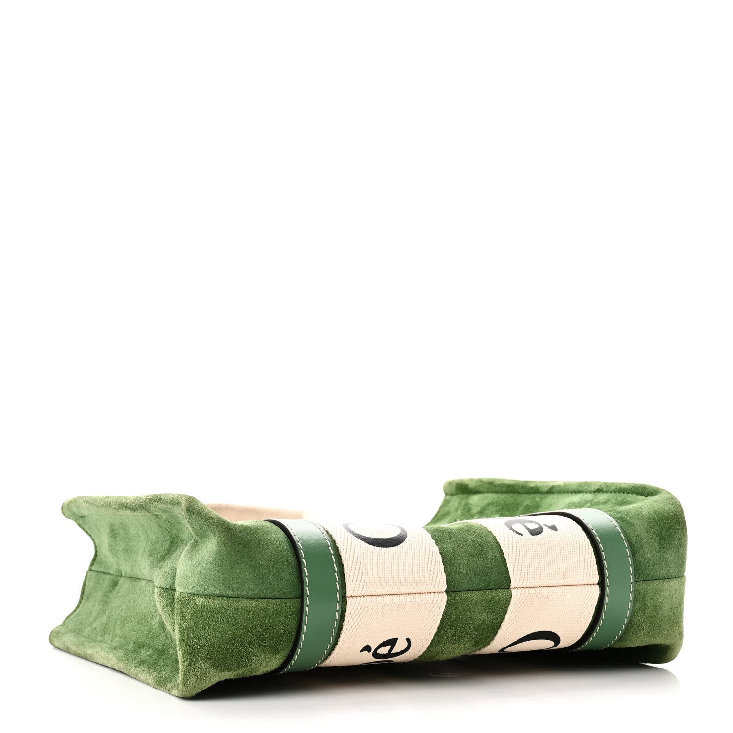 Chloe Suede Calfskin Small Woody Tote Bright Green 4 of 9