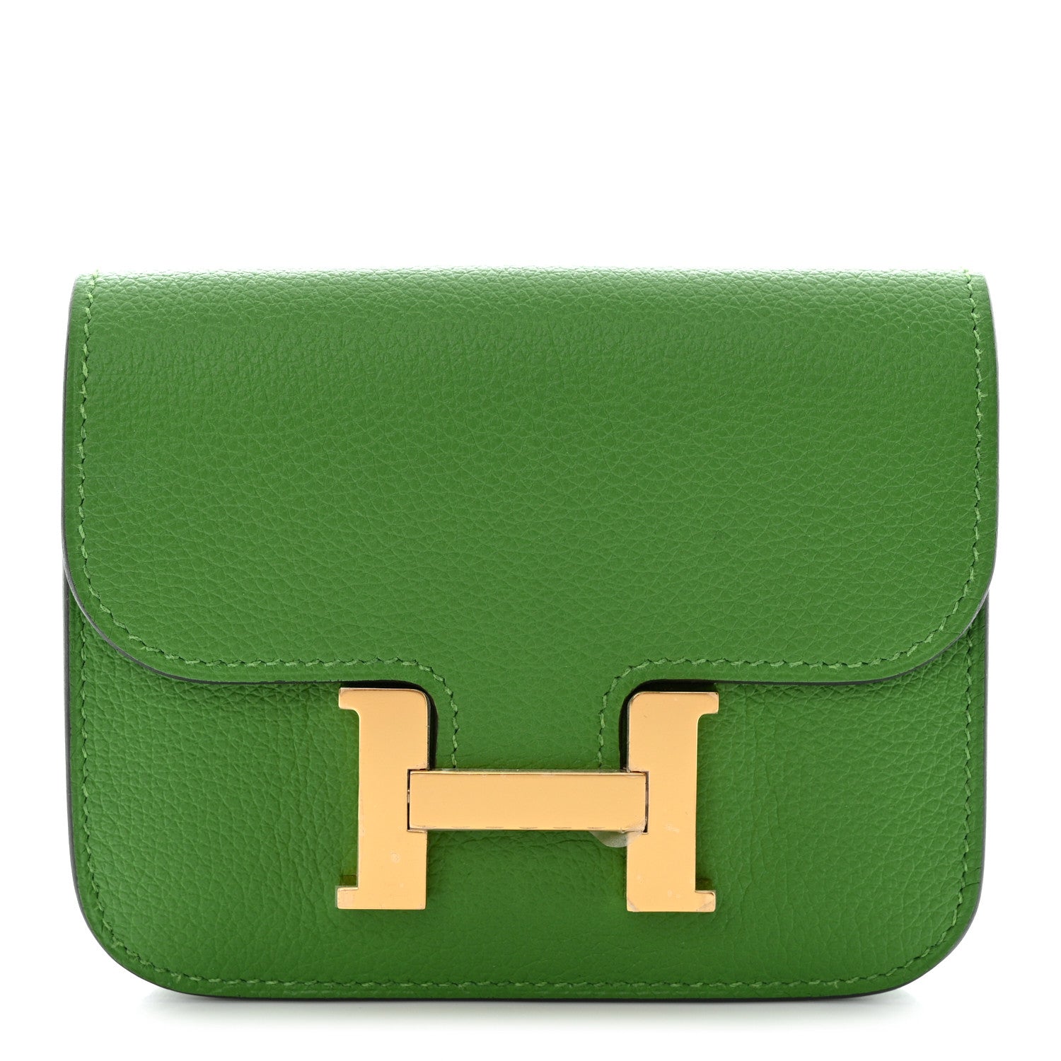 Hermes Evercolor Bi-Color Constance Slim Wallet Vert Yucca Mauve Pale 1 of 10