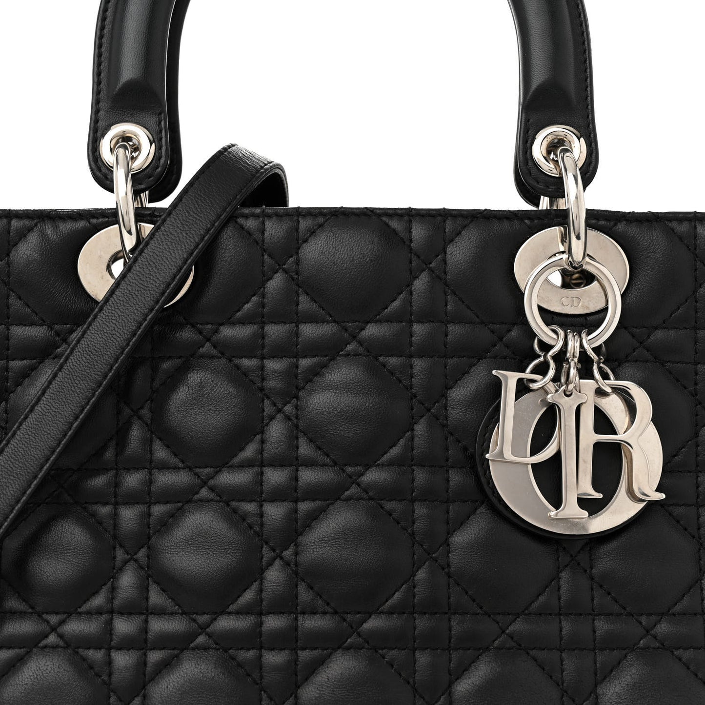 Lambskin Cannage Large Lady Dior Black
