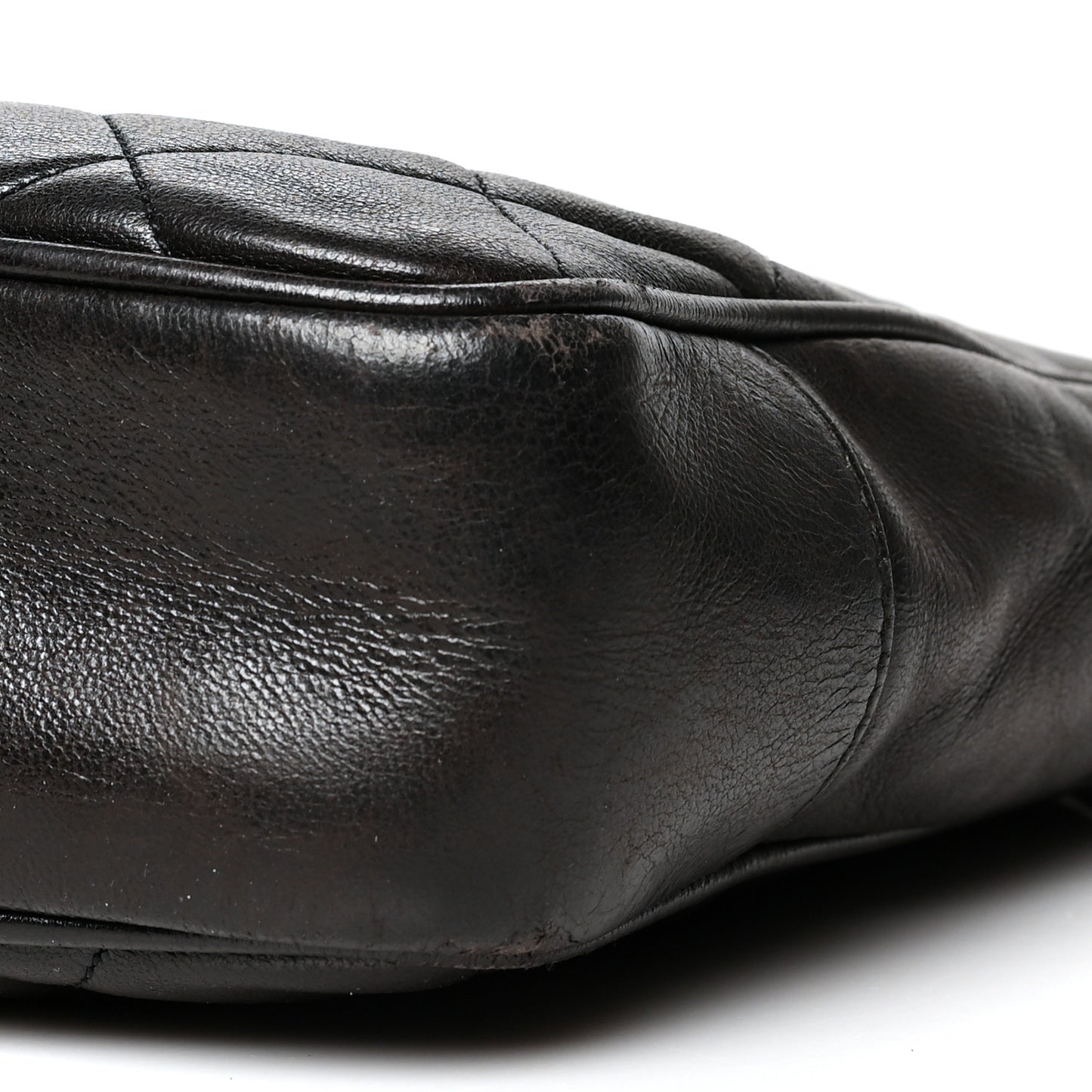 Lambskin Quilted Shopping Tote Black