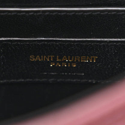 Saint Laurent Lambskin Matelasse Monogram Medium Vicky Chain Bag Rouge Legion 7 of 12