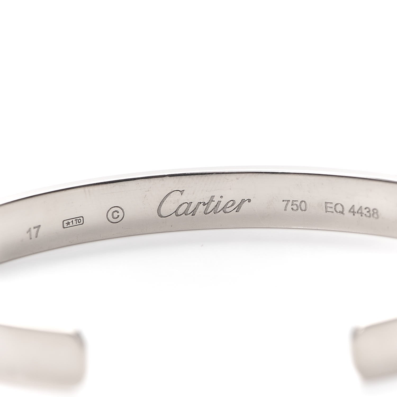Cartier 18K White Gold LOVE Cuff Bracelet 17 4 of 4