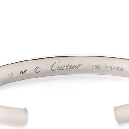 Cartier 18K White Gold LOVE Cuff Bracelet 17 4 of 4