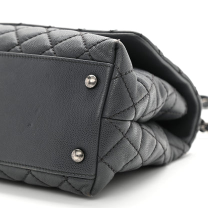 Chanel Caviar Quilted Small Coco Handle Flap Grey 10 of 15