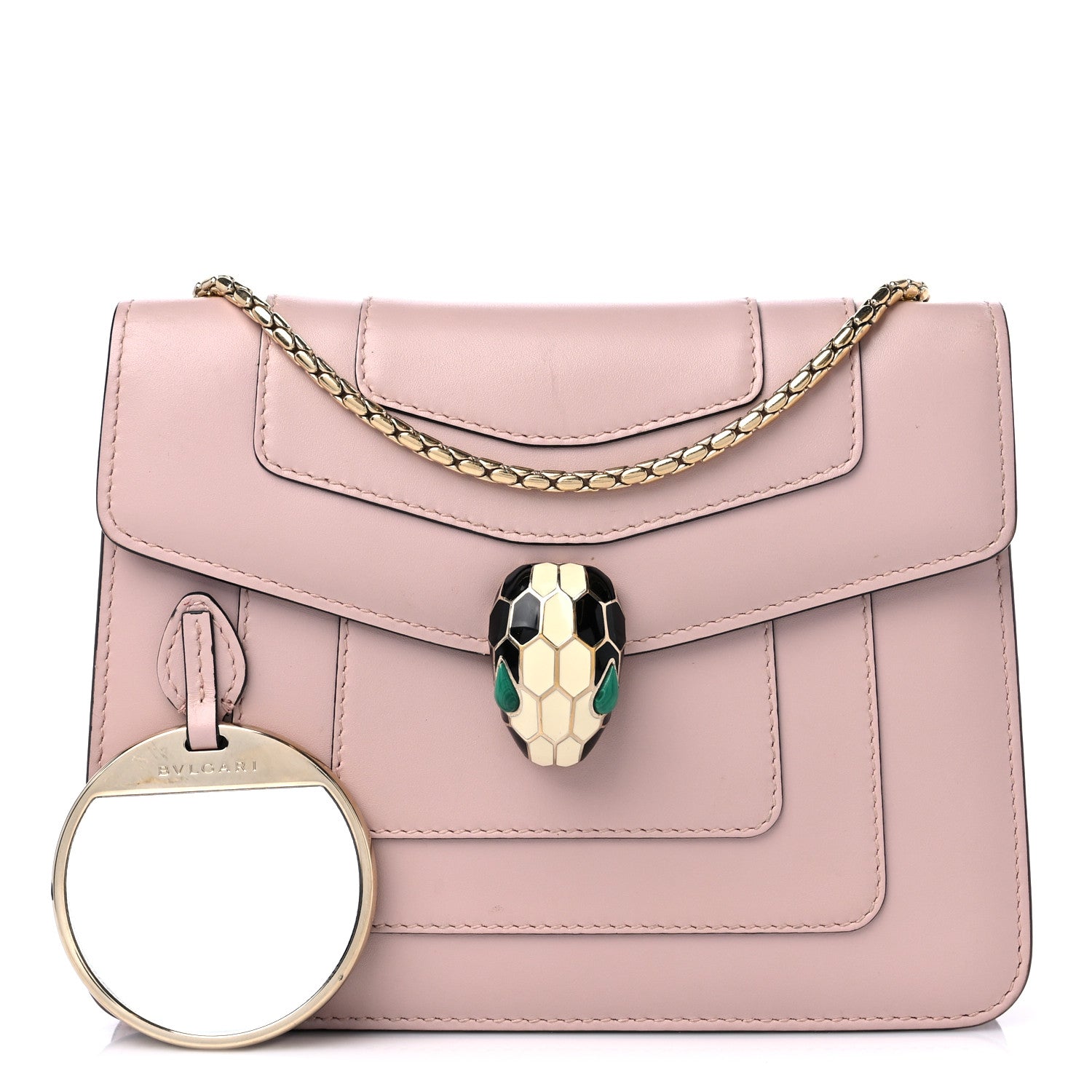 Bulgari Calfskin Small Serpenti Forever Snake Strap Crossbody Bag Light Pink 1 of 13