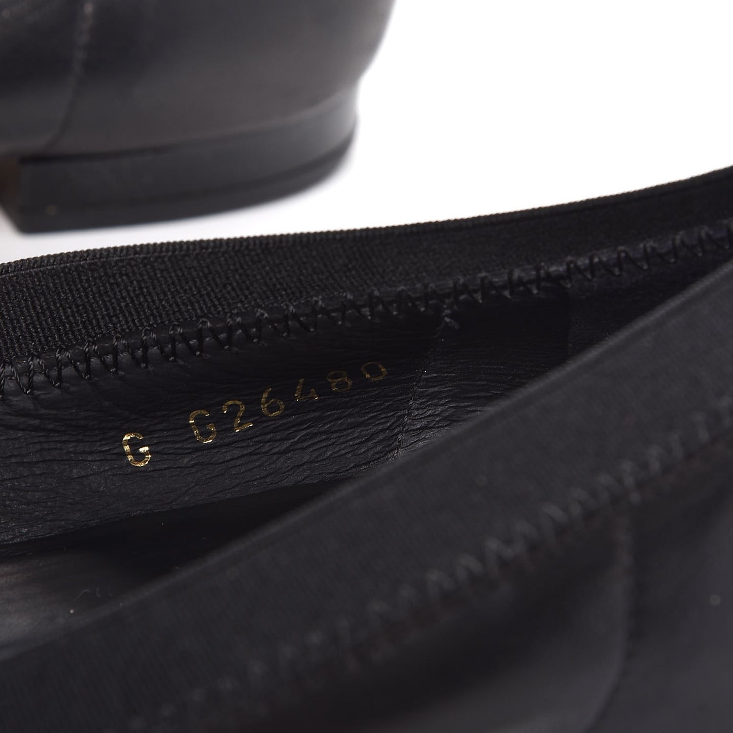Lambskin Patent Cap Toe Elastic Ballet Flats 37 Black