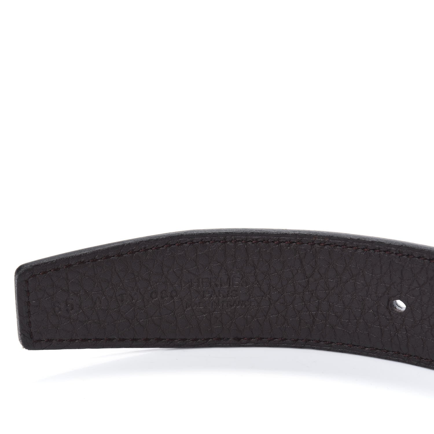 Hermes Box Togo 32mm Quizz H Belt 85 Black Chocolate 3 of 10