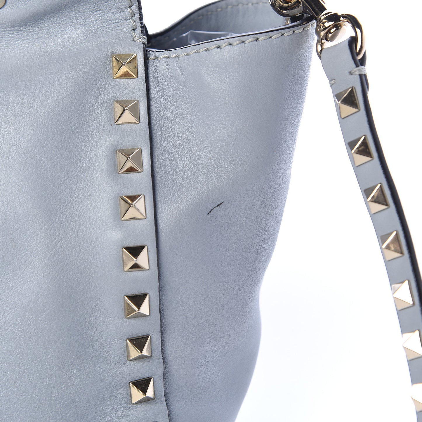 Vitello Small Rockstud Tote Grey