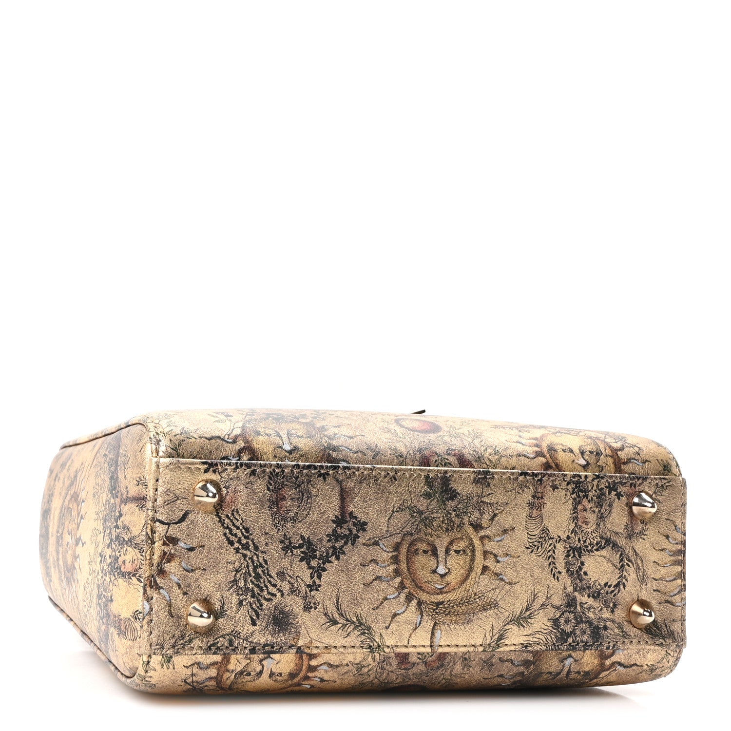 Christian Dior Metallic Calfskin Small Toile de Jouy Soleil Gold 4 of 10