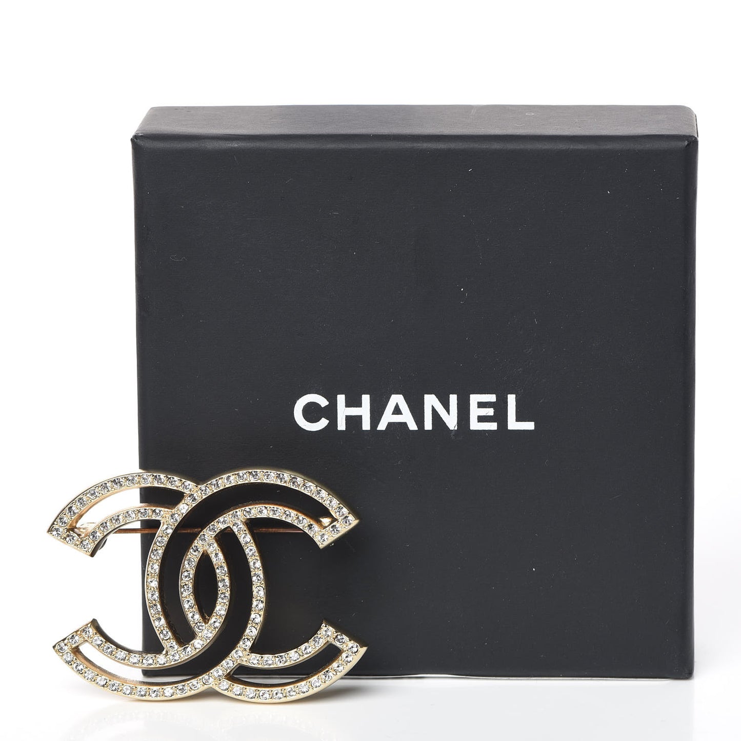 Crystal CC Brooch Light Gold
