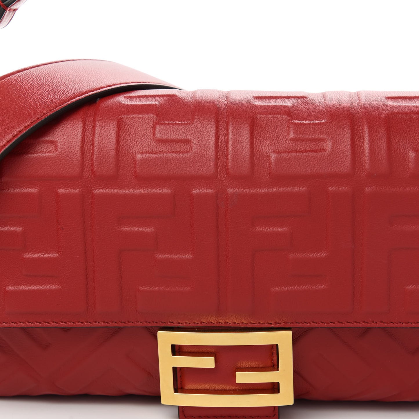 Nappa FF 1974 Embossed Baguette Fragola