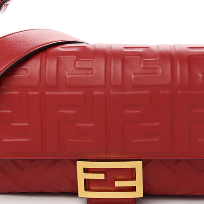 Fendi Nappa FF 1974 Embossed Baguette Fragola 10 of 10