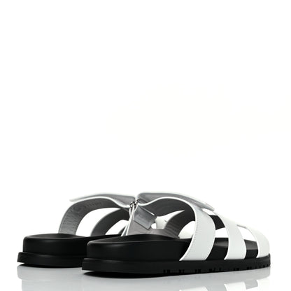 Hermes Calfskin Womens Chypre Sandals 40 White 4 of 9