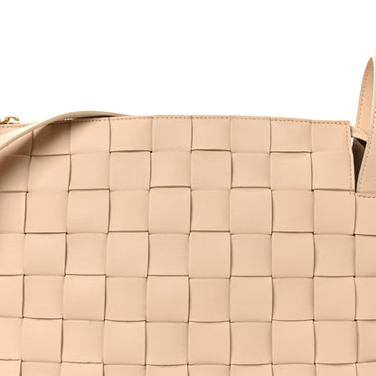 Bottega Veneta Lambskin Maxi Intrecciato Bowling Cassette Shoulder Bag Porridge 9 of 11
