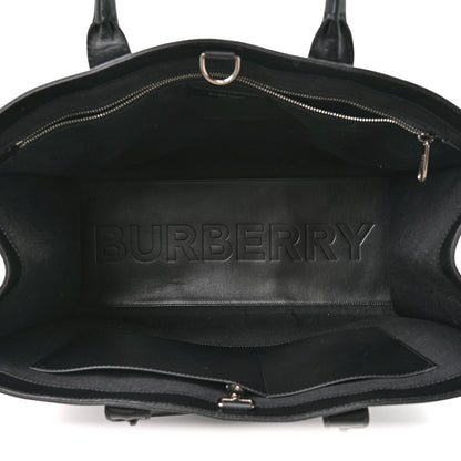 Burberry Calfskin Denny Check Embossed Tote Black 5 of 14