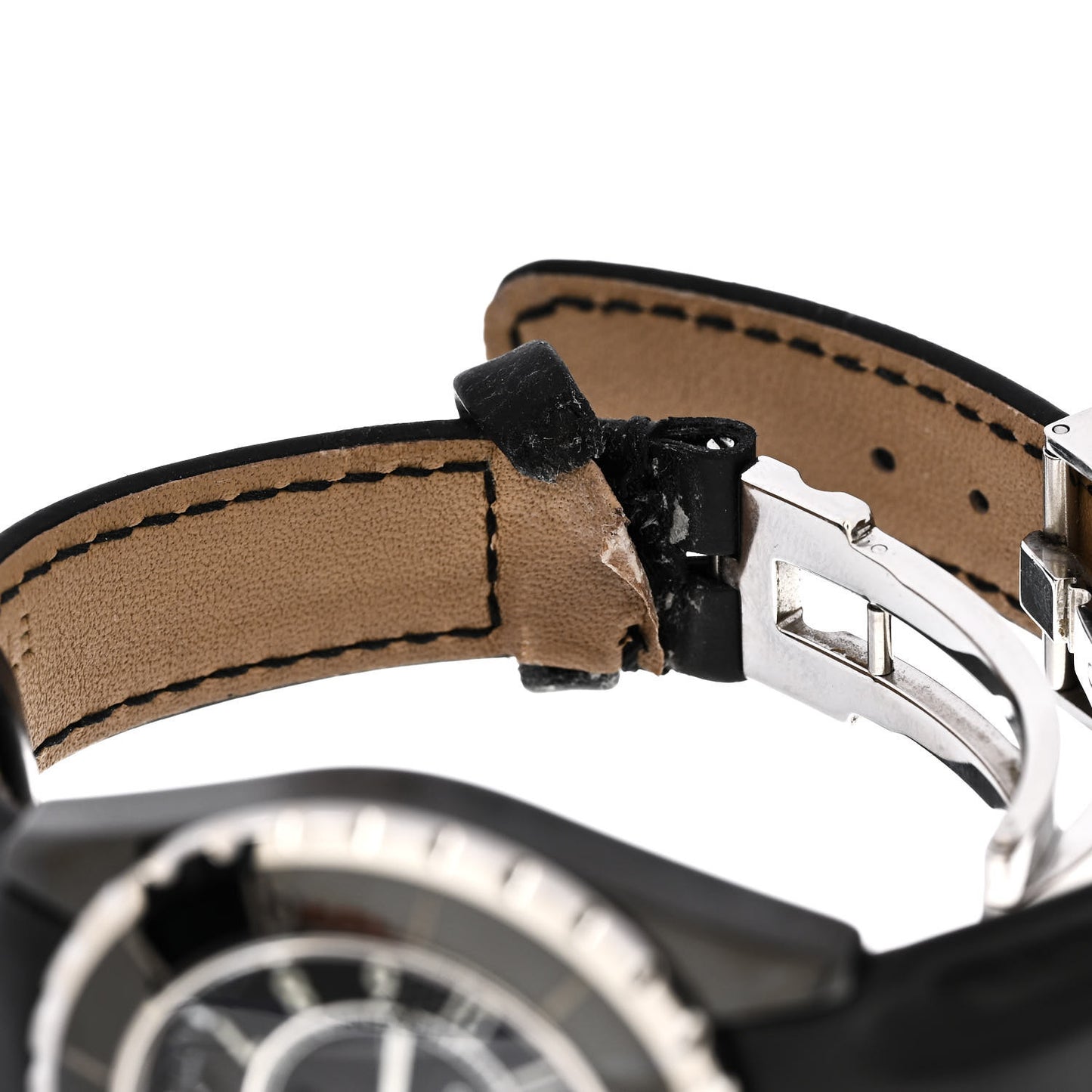 Stainless Steel Ceramic Calfskin 33mm J12 Quartz Watch Black