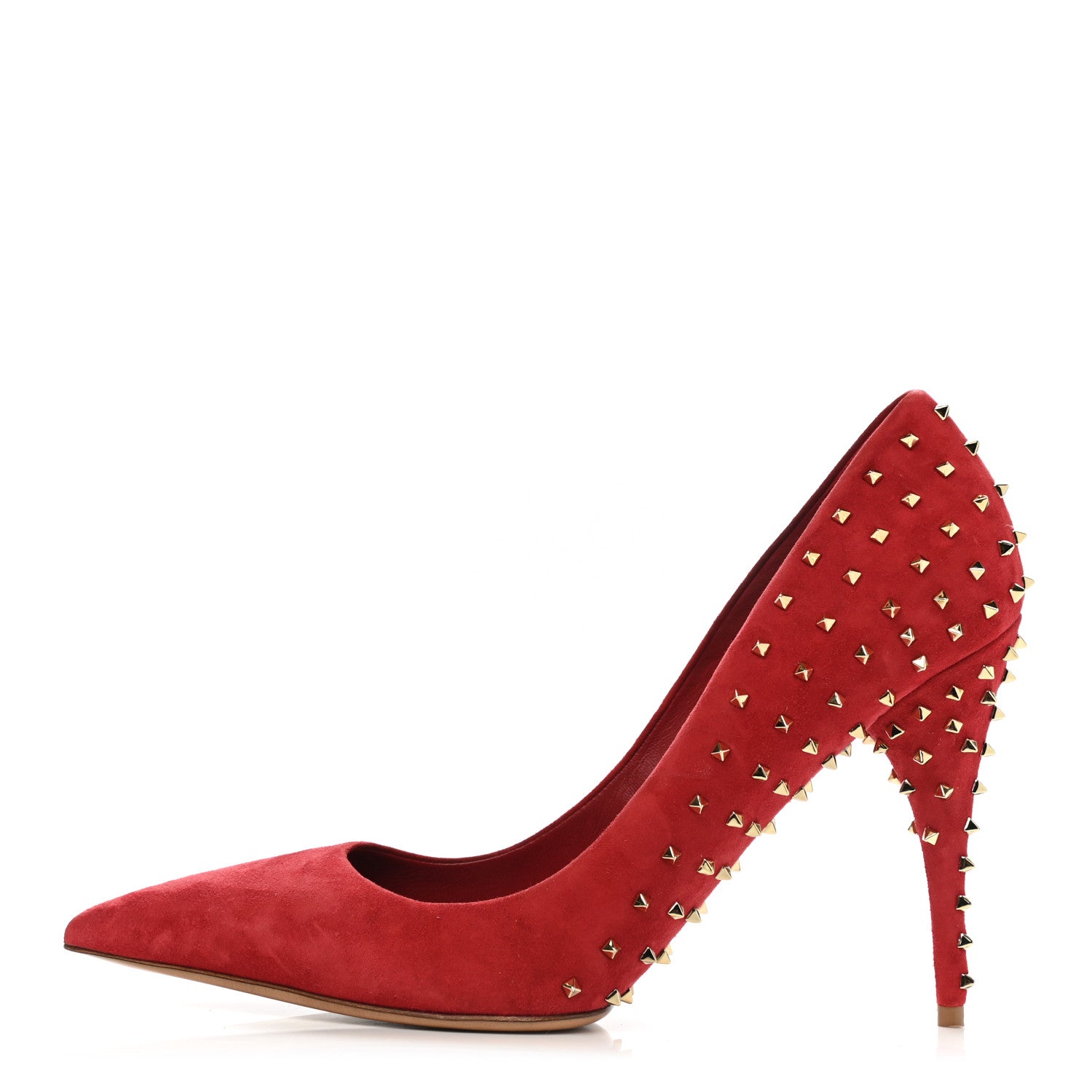 Valentino Garavani Suede Rockstud Stud Pumps 41 Red 1 of 8