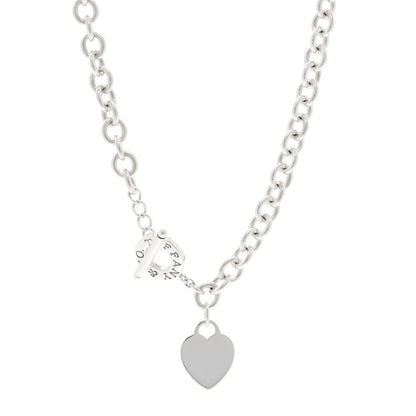 Tiffany Sterling Silver Heart Tag Toggle Necklace 1 of 4