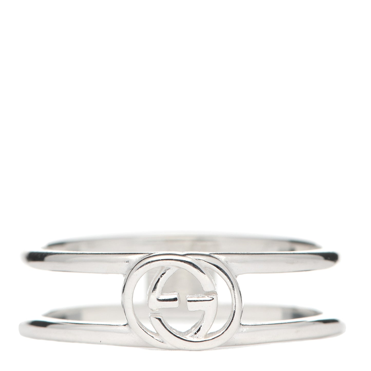 Sterling Silver 6mm Interlocking G Open Band Ring 58 8.25