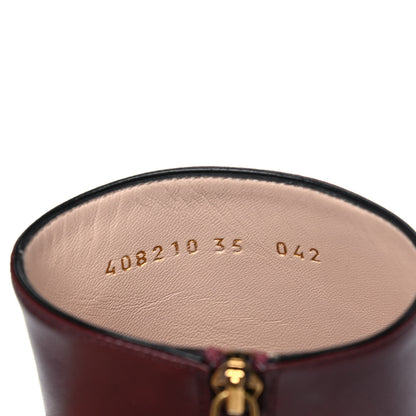 Gucci Malaga Kid GG Marmont Fringe 75mm Ankle Boots 35 Vintage Bordeaux 9 of 12