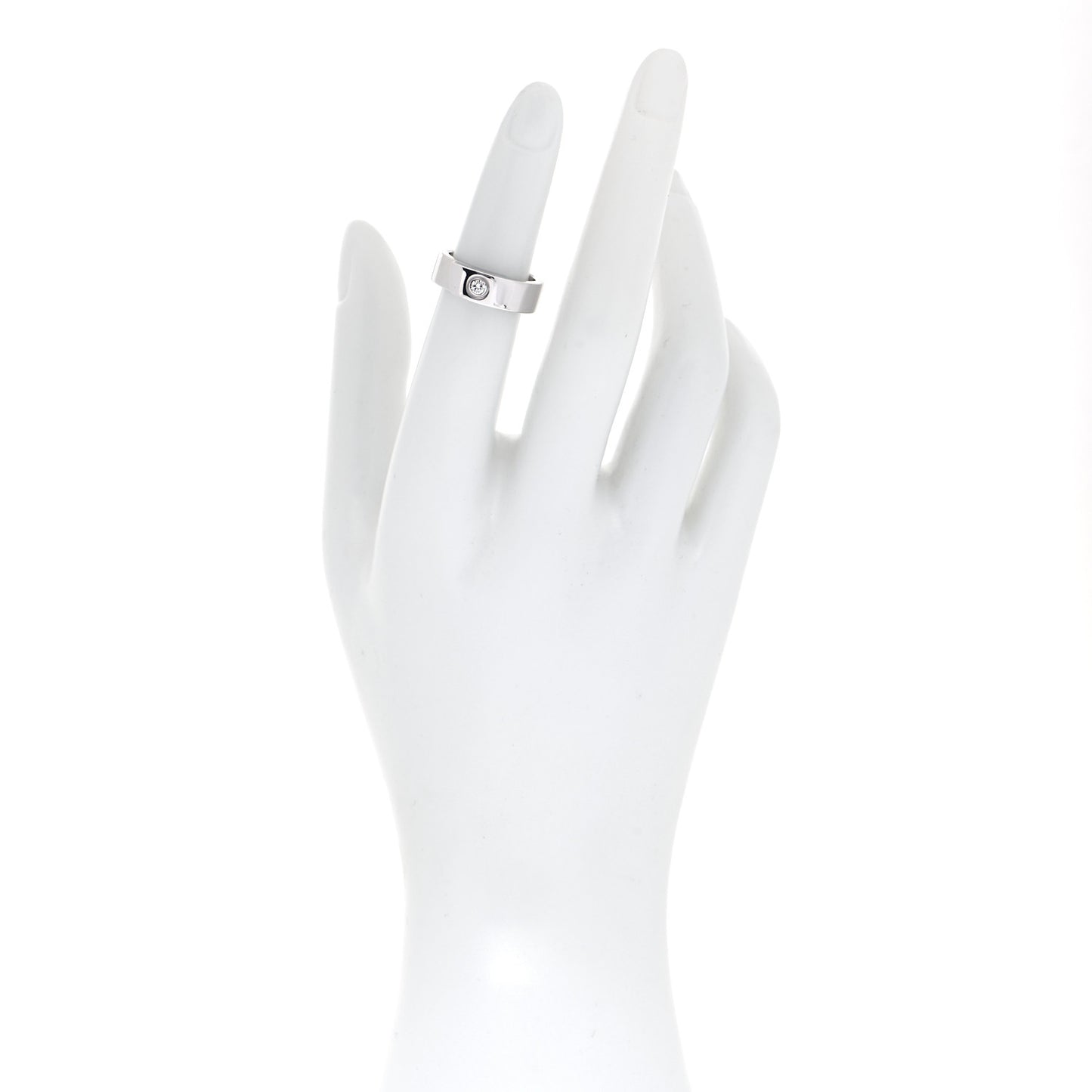 18K White Gold Diamond Anniversary Band Ring 48 4.5