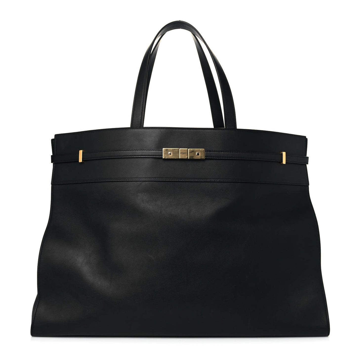 Calfskin Large Manhattan Shopper Tote Black
