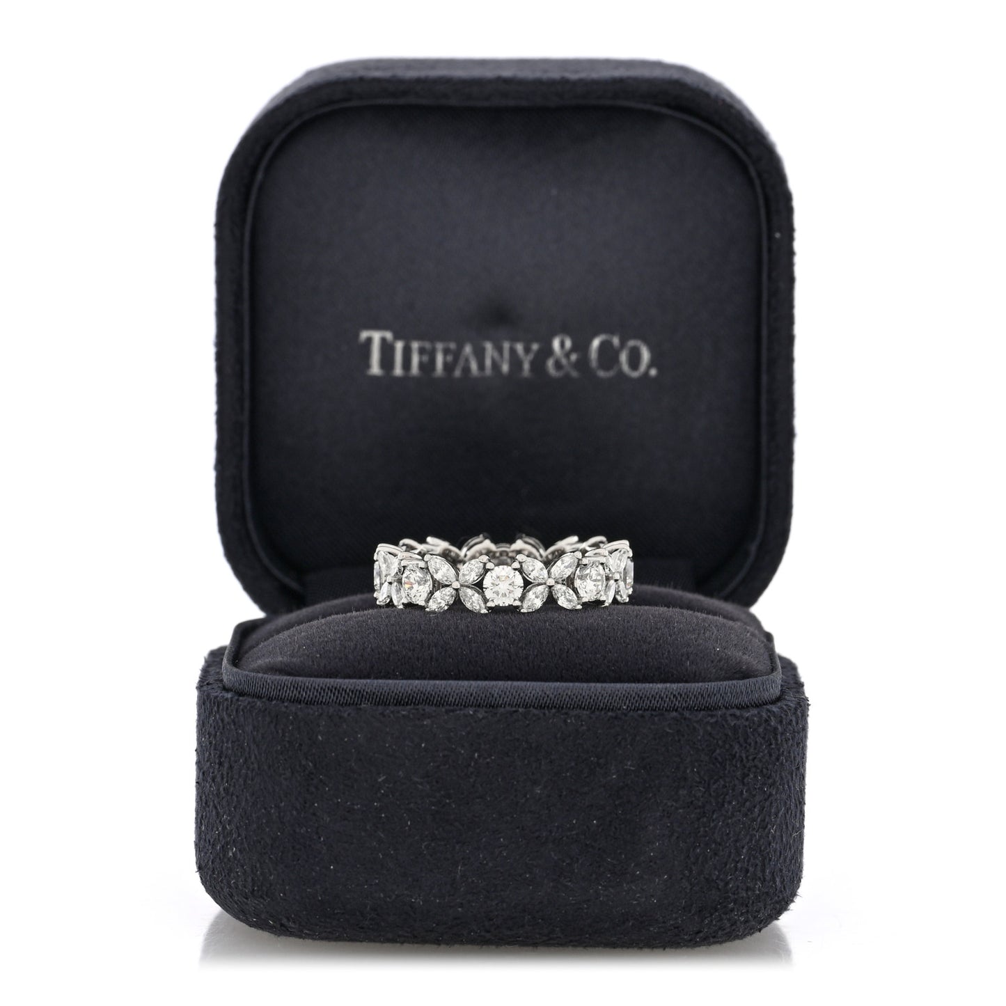 Platinum Diamond Victoria Alternating Band Ring 53 6.25