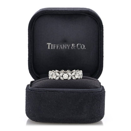 Tiffany Platinum Diamond Victoria Alternating Band Ring 53 6.25 5 of 5