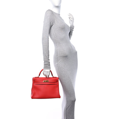 Hermes Evercolor Kelly Retourne 32 Rouge Tomate 2 of 12