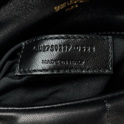 Saint Laurent Lambskin Quilted Toy Loulou Puffer Monogram Chain Satchel Black 8 of 12