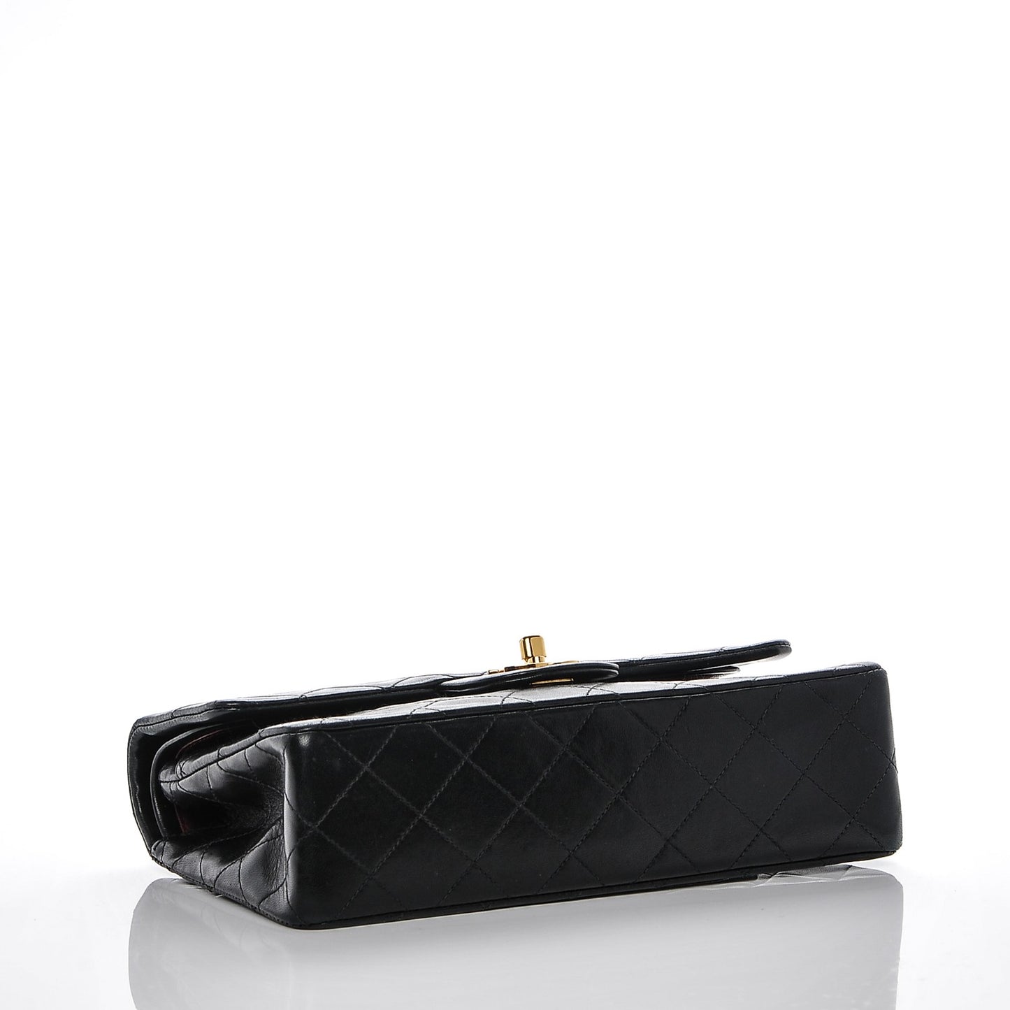 Lambskin Quilted Small Double Flap Black