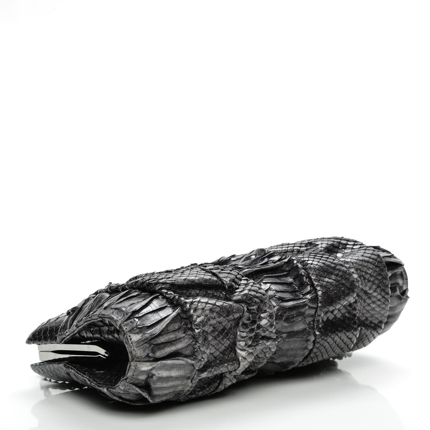 Chanel Python Chain Clutch Dark Silver 4 of 8