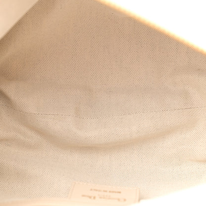 Christian Dior Oblique Chambray Raffia Effect Smooth Calfskin Small D-Journey Bag Blue Light Biscuit 5 of 11