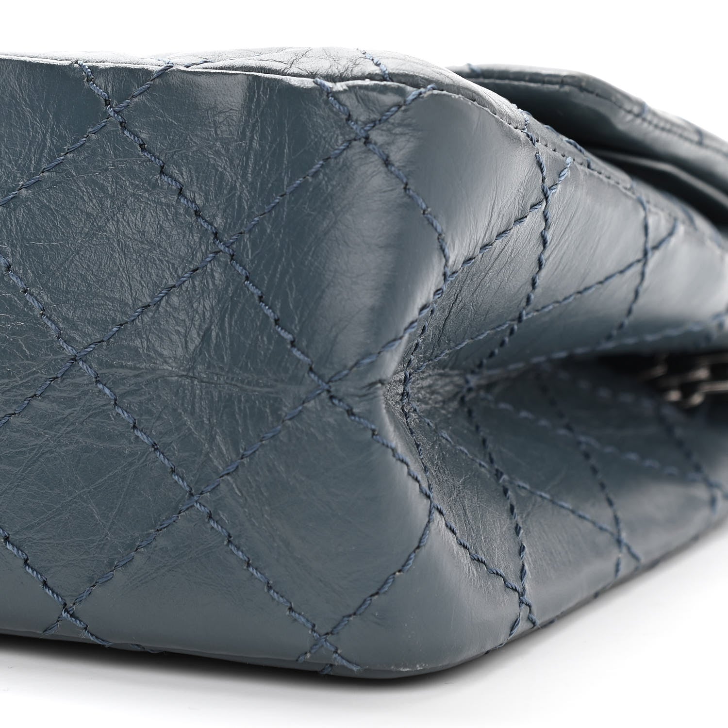 Chanel Aged Calfskin Quilted 2.55 Reissue 225 Flap Dark Blue 10 of 13